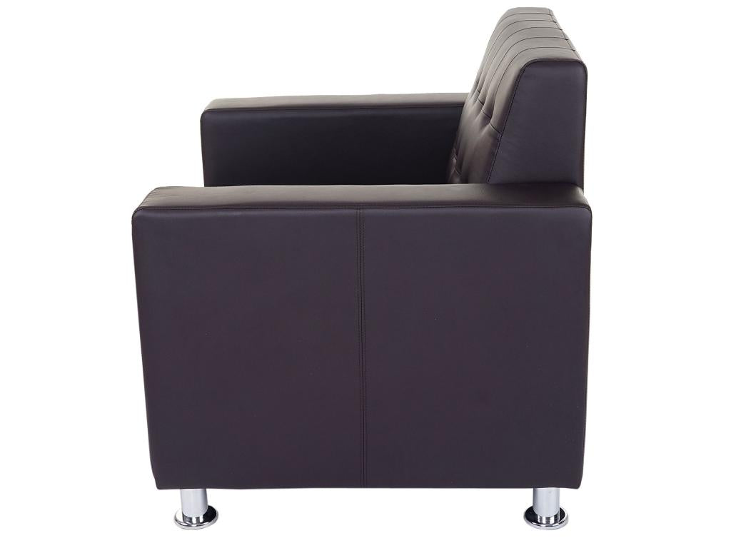 Fauteuil Calmetop fauteuil de salon / Calmetop pieds métalliques - similicuir café 01834SDNZ