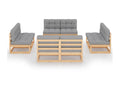 Salon de jardin 8 pcs avec coussins Bois de pin massif 34 21399MKDP