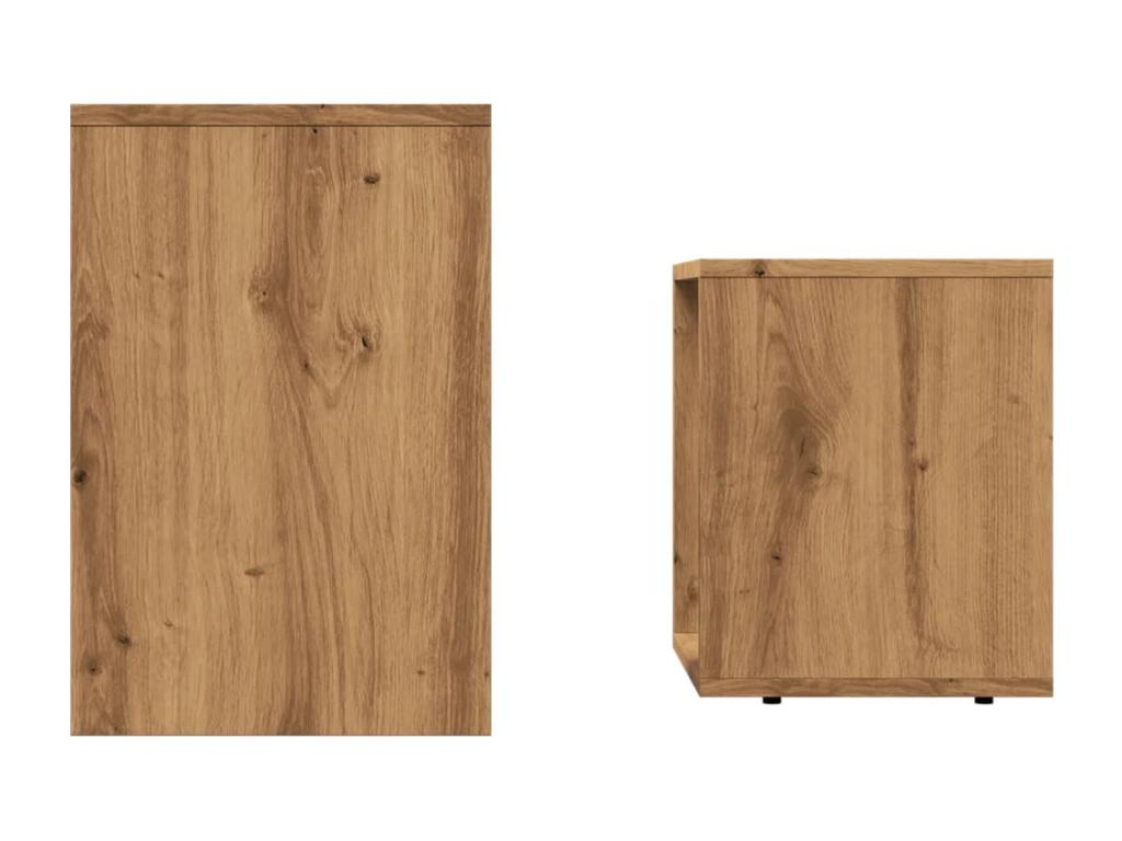 Tables basses gigognes 2 pièces chêne artisanal bois d'ingénierie 29427SZQK