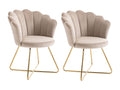 Lot de 2 chaises en velours et métal - Beige et doré - Calmetop II 62496VIAI