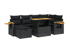 Salon de jardin 7 pcs avec coussins noir résine tressée 70518MCKK