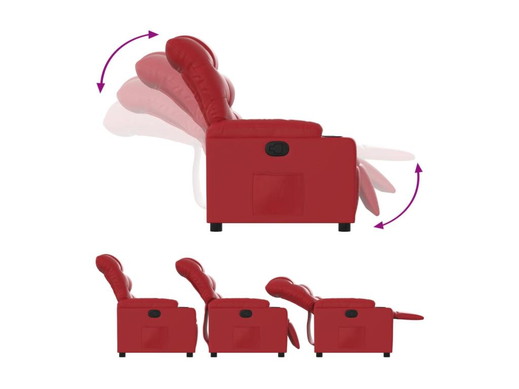 Fauteuil inclinable Rouge Similicuir 45371UIPQ