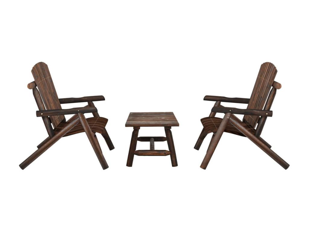 Ensemble de salon de jardin 3 pcs bois massif d'épicéa 20264OHJK