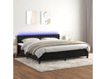 Sommier tapissier avec matelas et LED Noir 200x200 cm Velours 01062WDNX