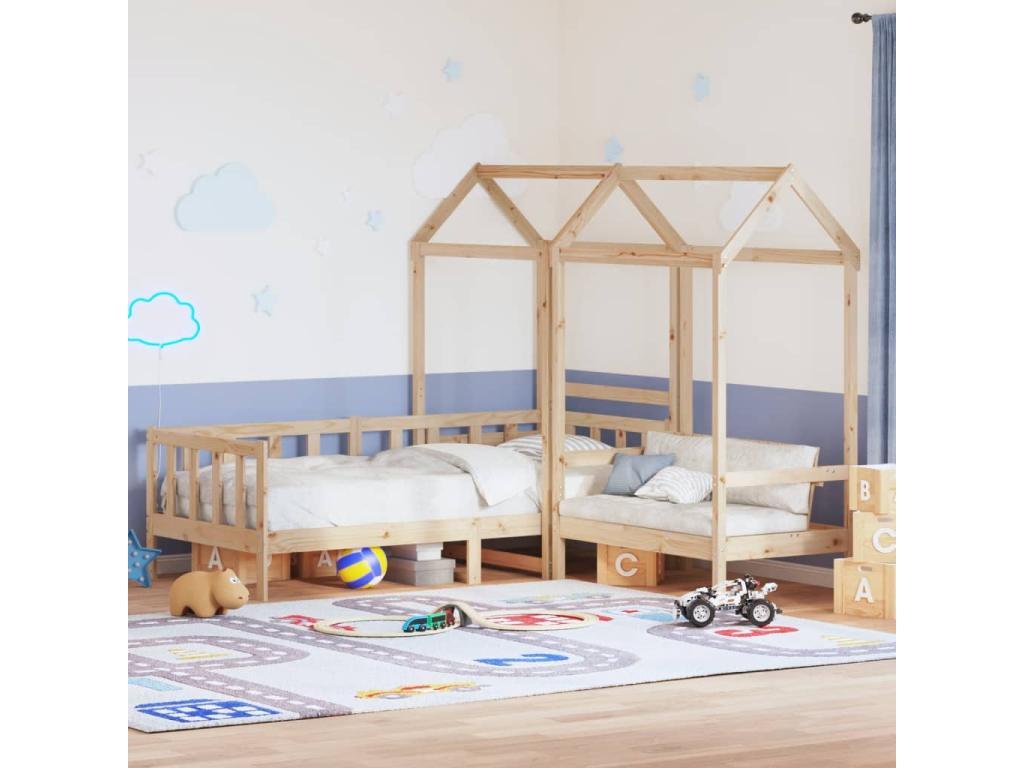Ensemble de lit de jour et de banc avec toit sans matelas 19243NNMA