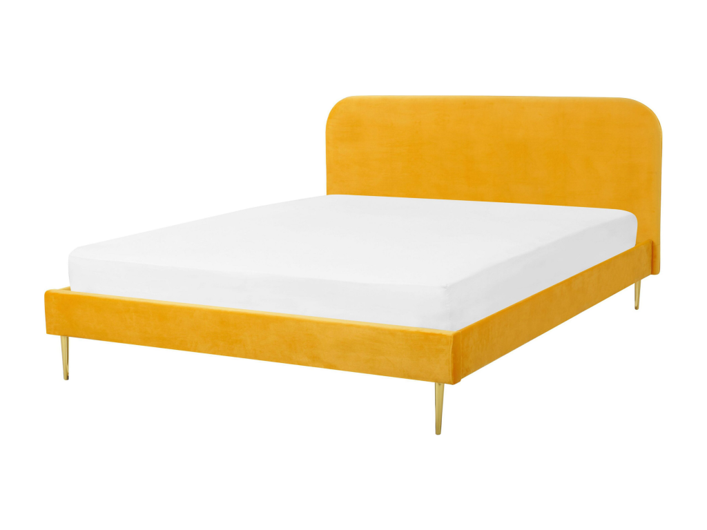 Lit avec sommier Velours Artvivrestore 140x200 cm Jaune 68383FZSW