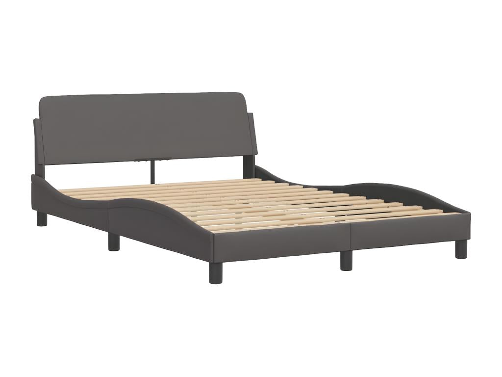 Cadre de lit sans matelas gris 140x190 cm similicuir 97614HNMQ