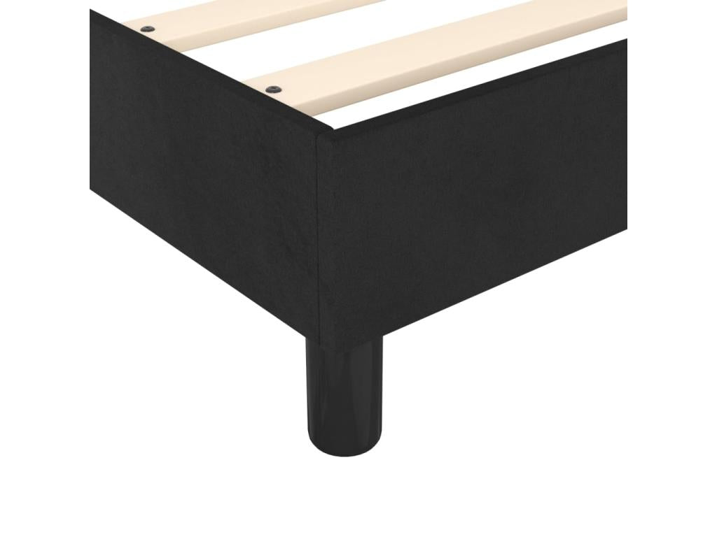 Sommier à Calmetop de lit avec matelas Noir 90x190 Velours 76443ZRZU