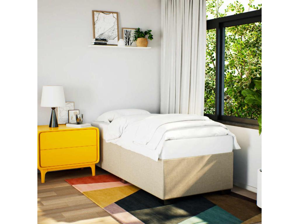 Sommier à Artvivrestore de lit avec matelas Crème 100x200 cm Tissu 97425RAVD