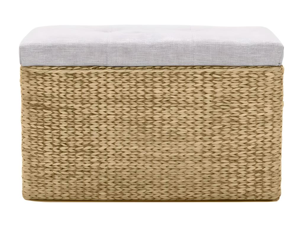 Banc avec 2 poufs Jacinthe d'eau Gris 40779LVDU
