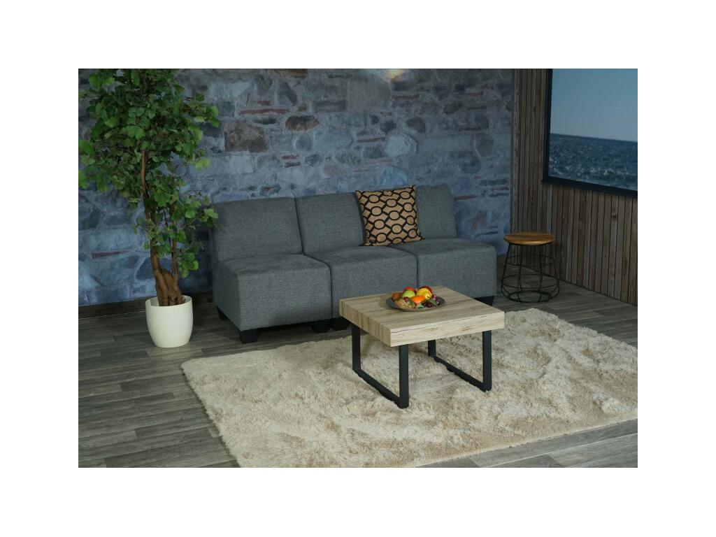 Canapé Modulable 3 places Artvivrestore tissu/textile - gris sans accoudoirs 49106JMEO