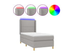 Sommier à Calmetop de lit matelas LED Gris clair 90x190 Tissu 02644CVZX