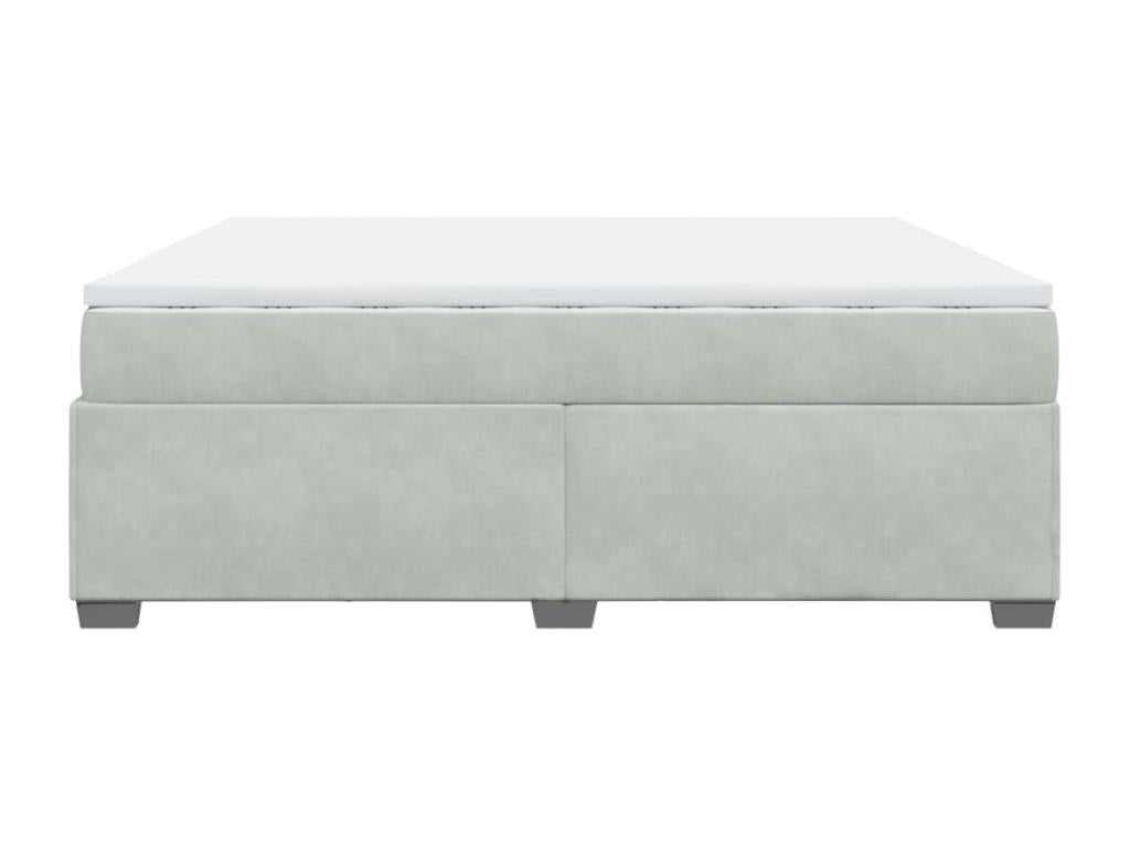 Sommier à Calmetop de lit et matelas Gris clair 200x200cm Velours 72464WUAB