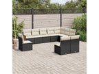 Salon de jardin 10 pcs avec coussins noir résine tressée 49209SEYN