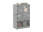 Buffet haut avec portes gris béton 68x37x109 cm bois ingénierie 94018ZYSD
