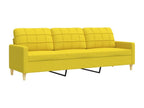 Ensemble de canapés 3 pcs avec repose-pied jaune clair tissu 69015AEUZ