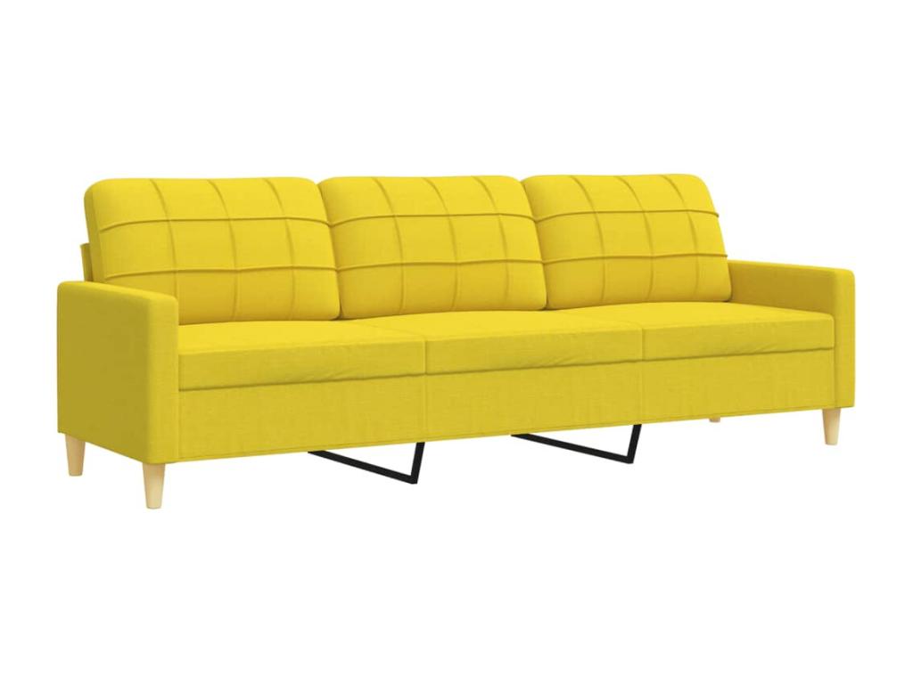 Ensemble de canapés 3 pcs avec repose-pied jaune clair tissu 69015AEUZ