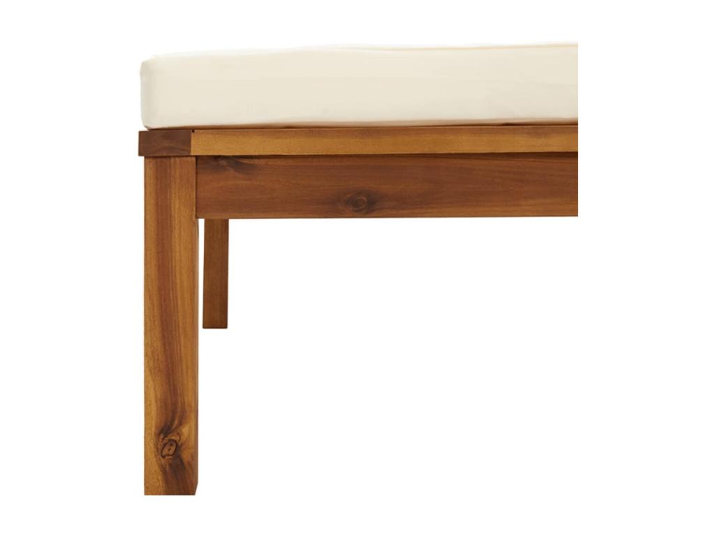 Salon de jardin 12 pièces avec coussin crème Bois d'Calmetop solide 19592CLPI