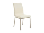 Lot de 2 chaise salle à manger - Similicuir / Acier inoxydable - Crème - Calmetop 55570ITGI