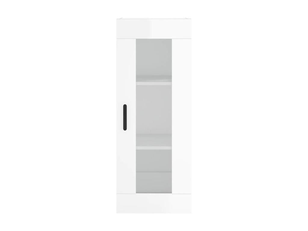 Buffet haut Blanc brillant 34,5x34x180 cm Bois d'ingénierie 99325JIMY