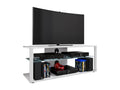 Artvivrestore bois TV Lowboard meuble TV Rack console meuble TV table phono verre Folas XL blanc 11645HMZS