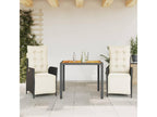 Ensemble à manger de jardin avec coussins 3 pcs Noir 97564XFNE