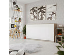 Armoire Lit escamotable 90x200cm Artvivrestore Lit Horizontal Rabattable Lit Mural Chêne Artvivrestore/Blanc 20283JZRJ