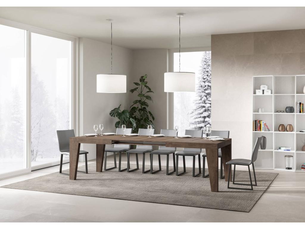 Table extensible 90x180/440 cm Naxy Noyer 11803UZEI