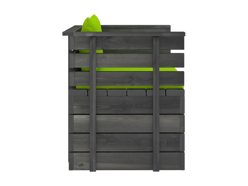 Fauteuil de jardin avec coussins Bois de pin 66804ATCB