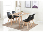 Calmetop - Ensemble Salle à Manger Moderne - Table Effet Chêne 4 Chaises Noires - Design Scandinave 90618ZSPG