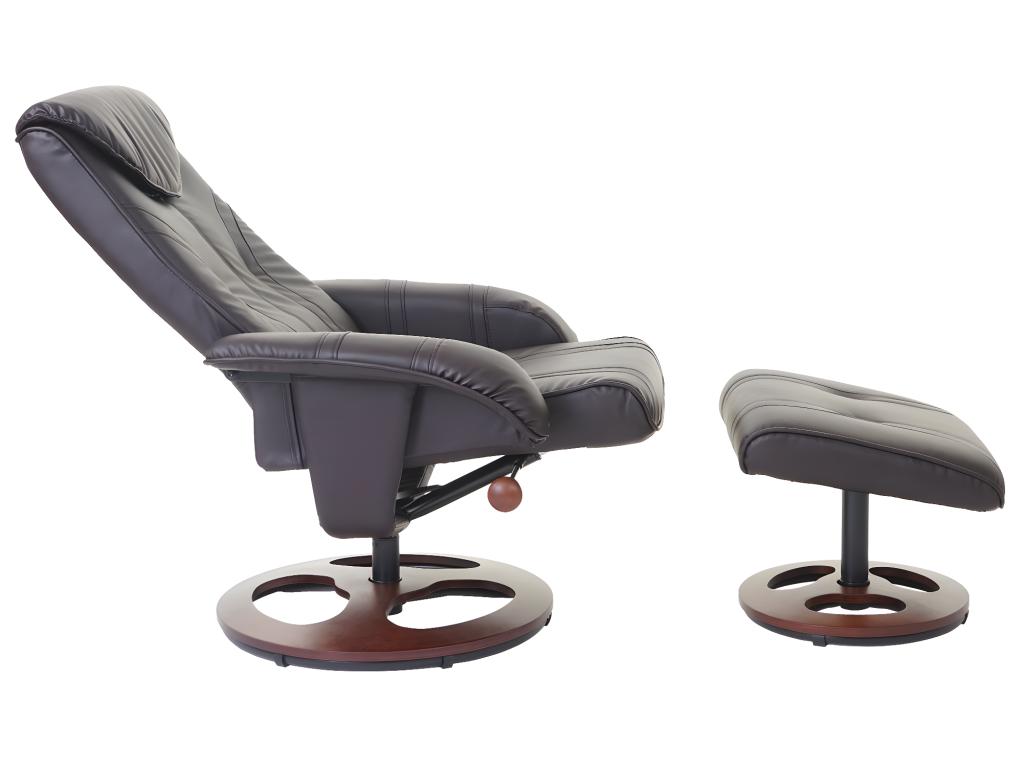 Fauteuil de détente Artvivrestore-C46 avec pouf marron 13491JXTK