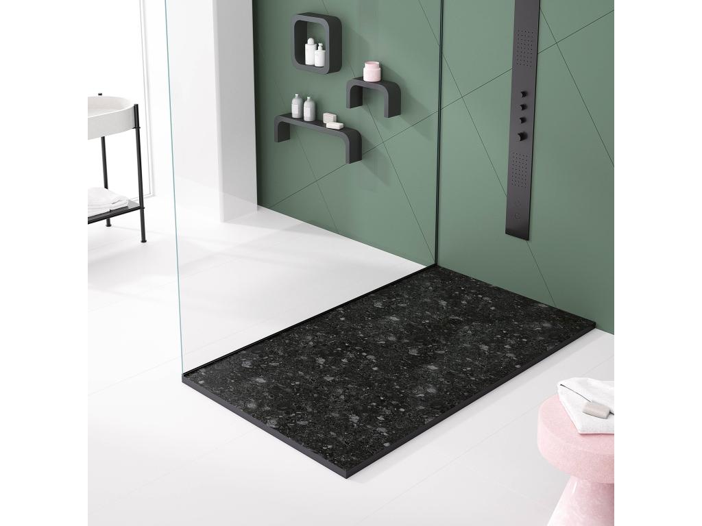 Receveur de douche Calmetop Noir finition Lisse Calmetop 3D grille de couleur - 200x80 cm 14174ENSS