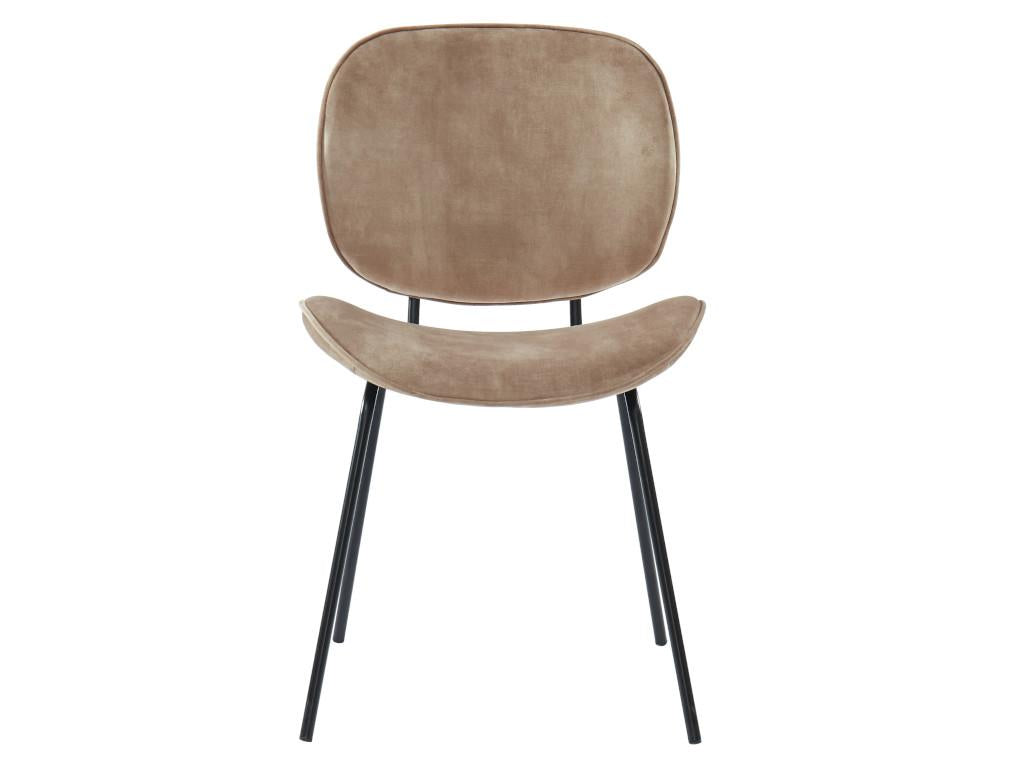 Lot de 2 chaises Calmetop - Effet velours / métal - Beige 23820SVHH