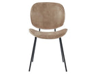 Lot de 2 chaises Calmetop - Effet velours / métal - Beige 23820SVHH