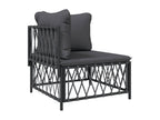 Salon de jardin avec coussins 5 pcs acier anthracite 31734EUYY