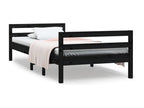 Cadre de lit Noir 75x190 cm Bois de pin massif 79659HZUI