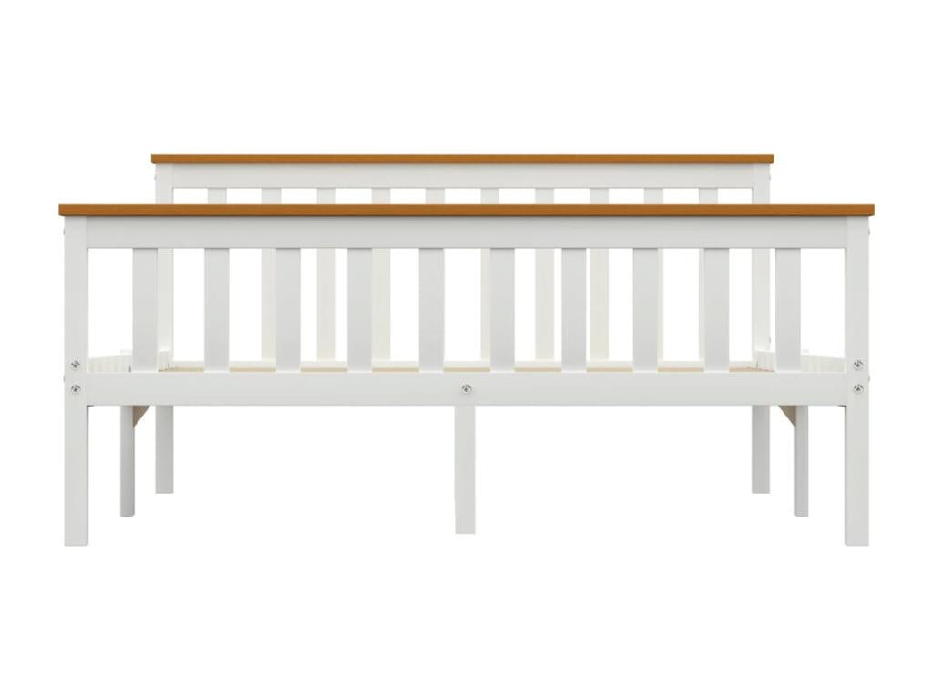 Cadre de lit sans matelas blanc bois de pin massif 140x200 cm 90599DWXG