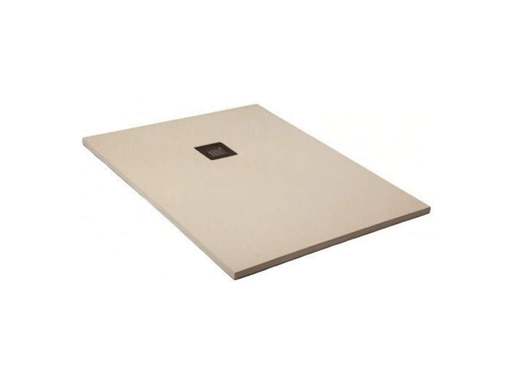 Receveur de Douche 90x155 cm Ligne Artvivrestore Extra Fin Blanc Artvivrestore Ral 1013 en Résine Synthétique et Poudre de Marbre Avec Bonde Libre 12710BXCI