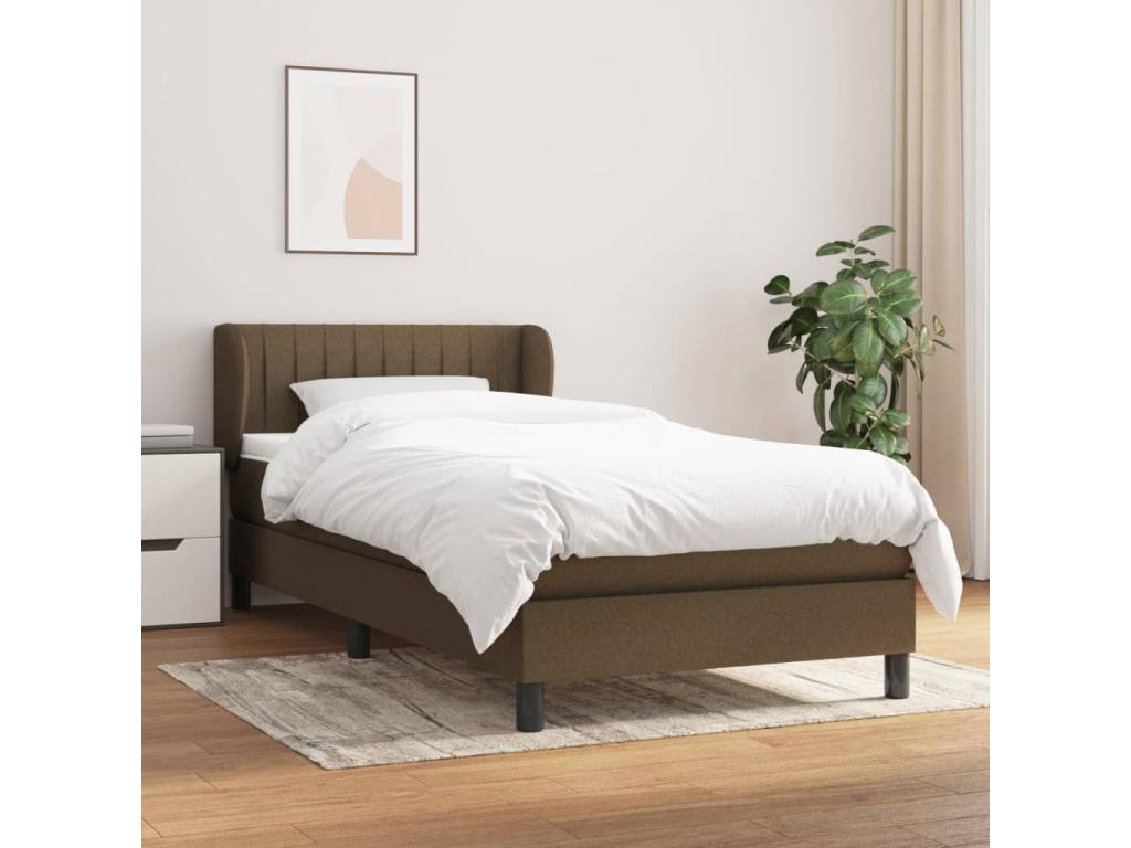 Lit à sommier tapissier avec matelas Marron foncé 80x200 cm 79563QZAX