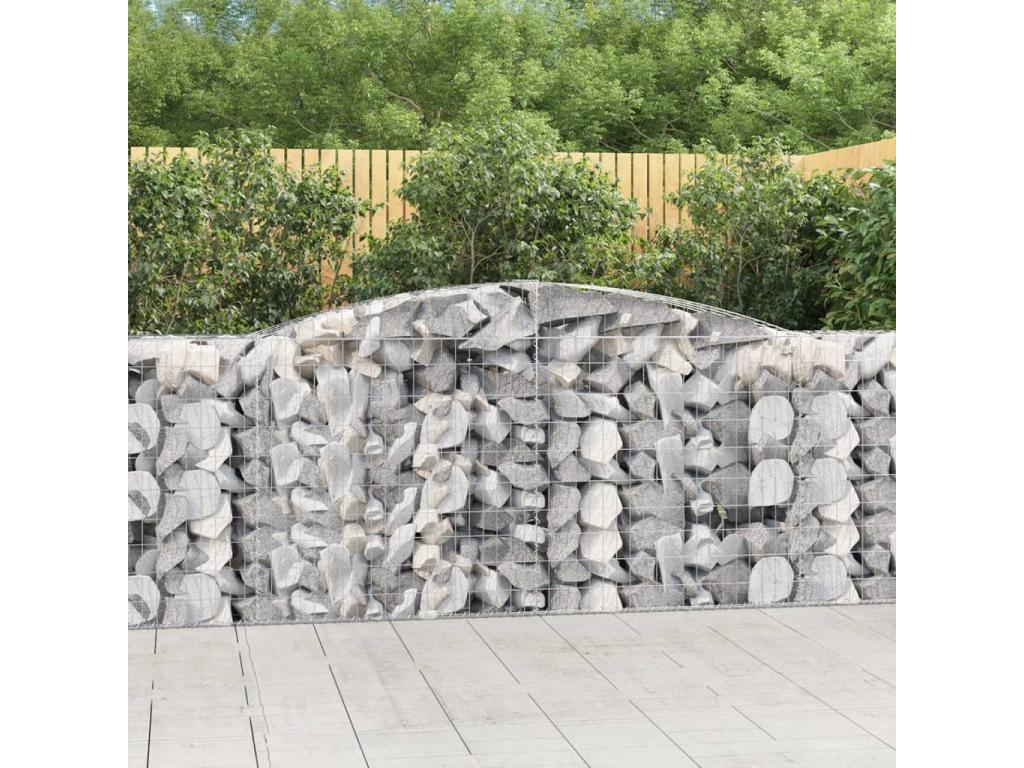 Paniers à gabions arqués 6 pcs 400x50x100-120 Fer galvanisé 30809AGYU