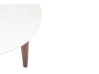 Table basse ronde vintage en manguier et marbre blanc L75 - Calmetop 34055AZWP