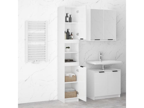 Armoire de salle de bain blanc brillant 32x34x188.5 cm 36783JSPK