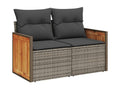 Salon de jardin avec coussins 7 pcs gris résine tressée 48075UETG