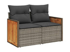 Salon de jardin avec coussins 7 pcs gris résine tressée 48075UETG