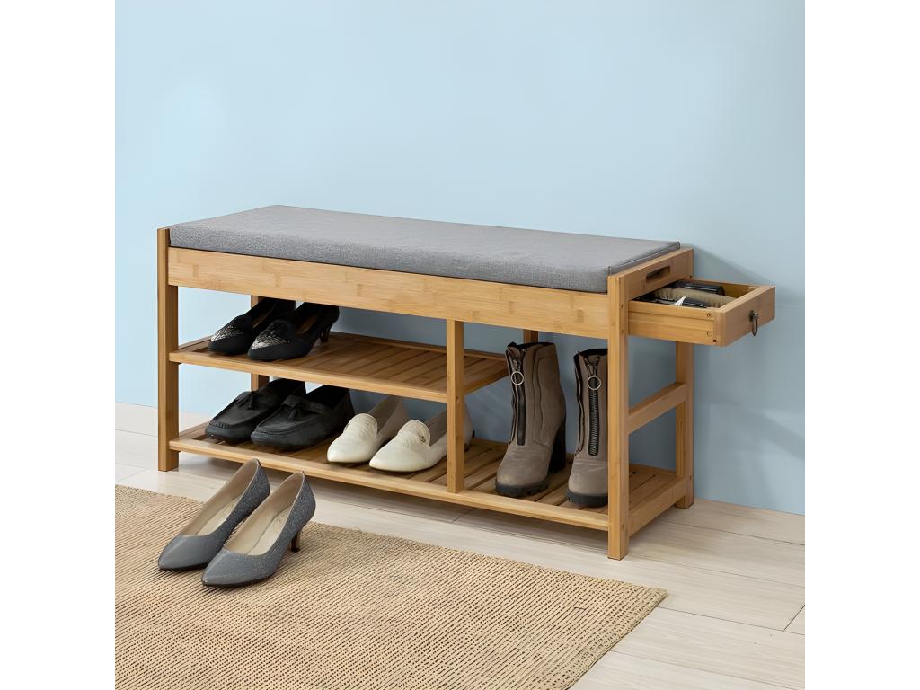 Étagère à Chaussures avec tiroirs Latéraux Banquette Siège pour chausser FSR47-N 00596HBGG