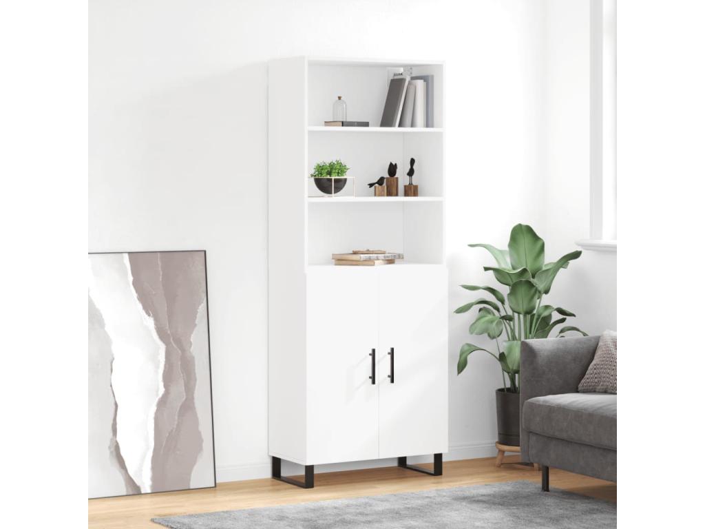 Buffet haut Blanc 69,5x34x180 cm Bois d'ingénierie 55617HIHQ