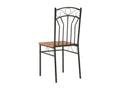 Chaise de salle à manger bois foncé et métal noir Calmetop - Lot de 2 17480YRBH