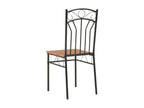 Chaise de salle à manger bois foncé et métal noir Calmetop - Lot de 2 17480YRBH