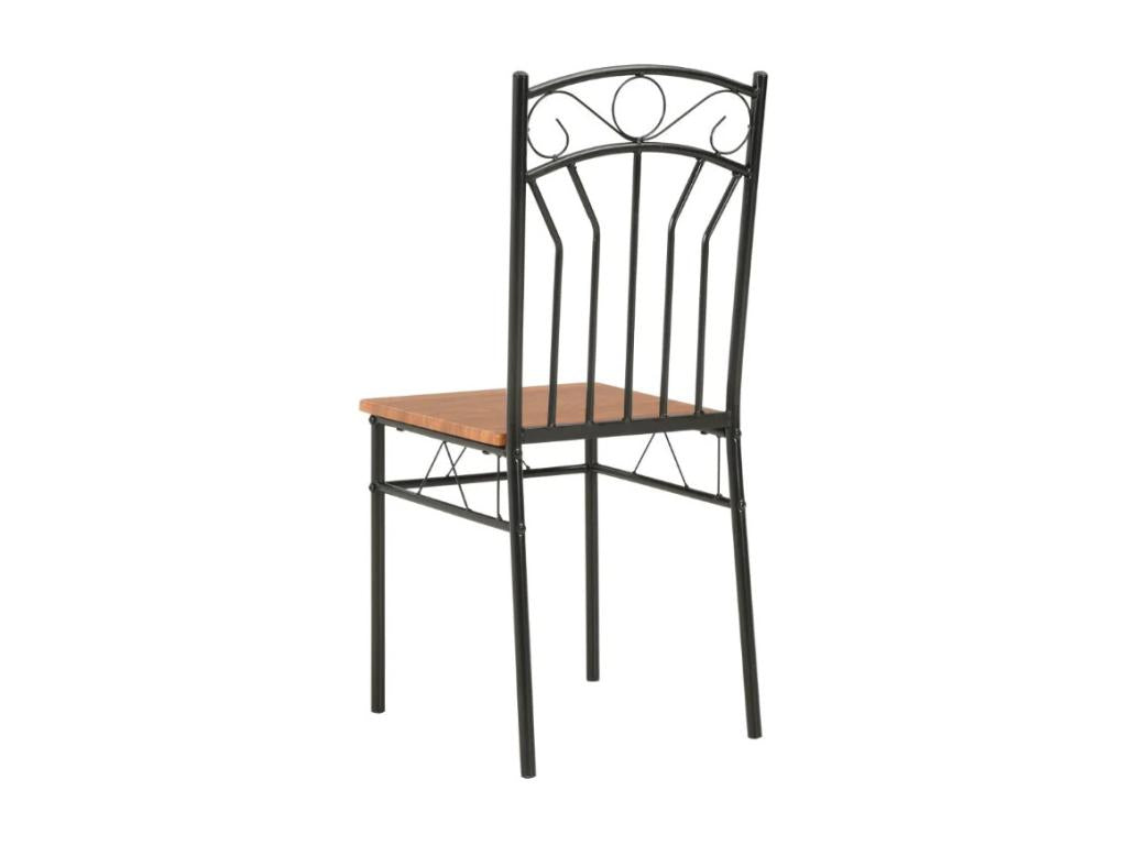Chaise de salle à manger bois foncé et métal noir Calmetop - Lot de 2 17480YRBH