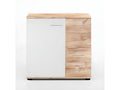 Commode meuble de rangement coloris imitation chêne poutre/blanc - L- 81 x H- 83 x P- 41 cm 13192BBSQ